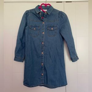 Zara girls denim dress with copper button detail super cute with boots! Size 9